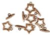 5 Sets of 17mm Antique Copper Star Toggle Clasps